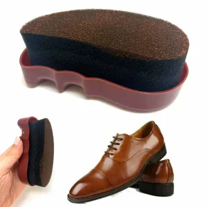 1 Brown Shoe Polish Foam Brush Sponge Quick Shine Leather Boot Purse Cream Care