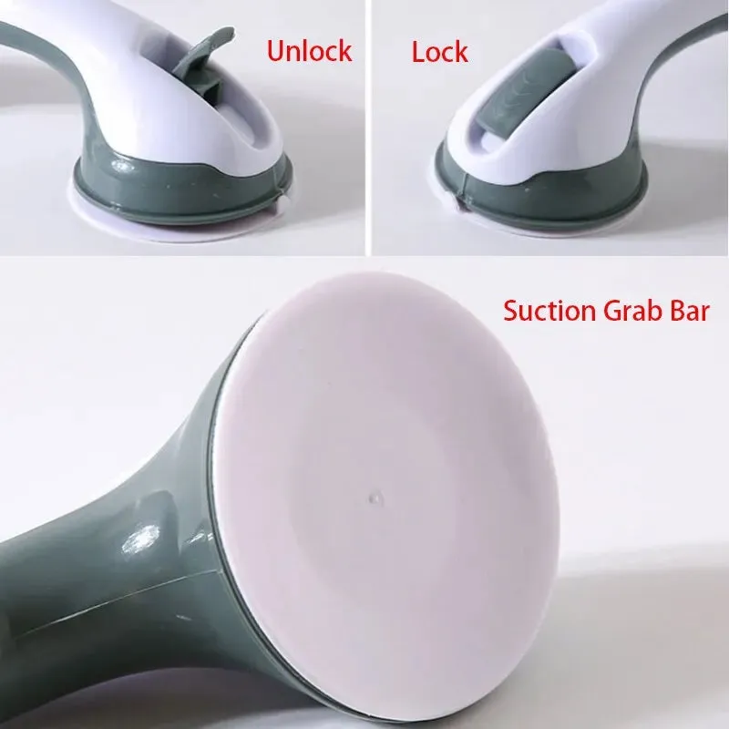 1pc Bathroom Safety Handle Anti Slip Suction Cup Grab Bar for Toilets and Baths