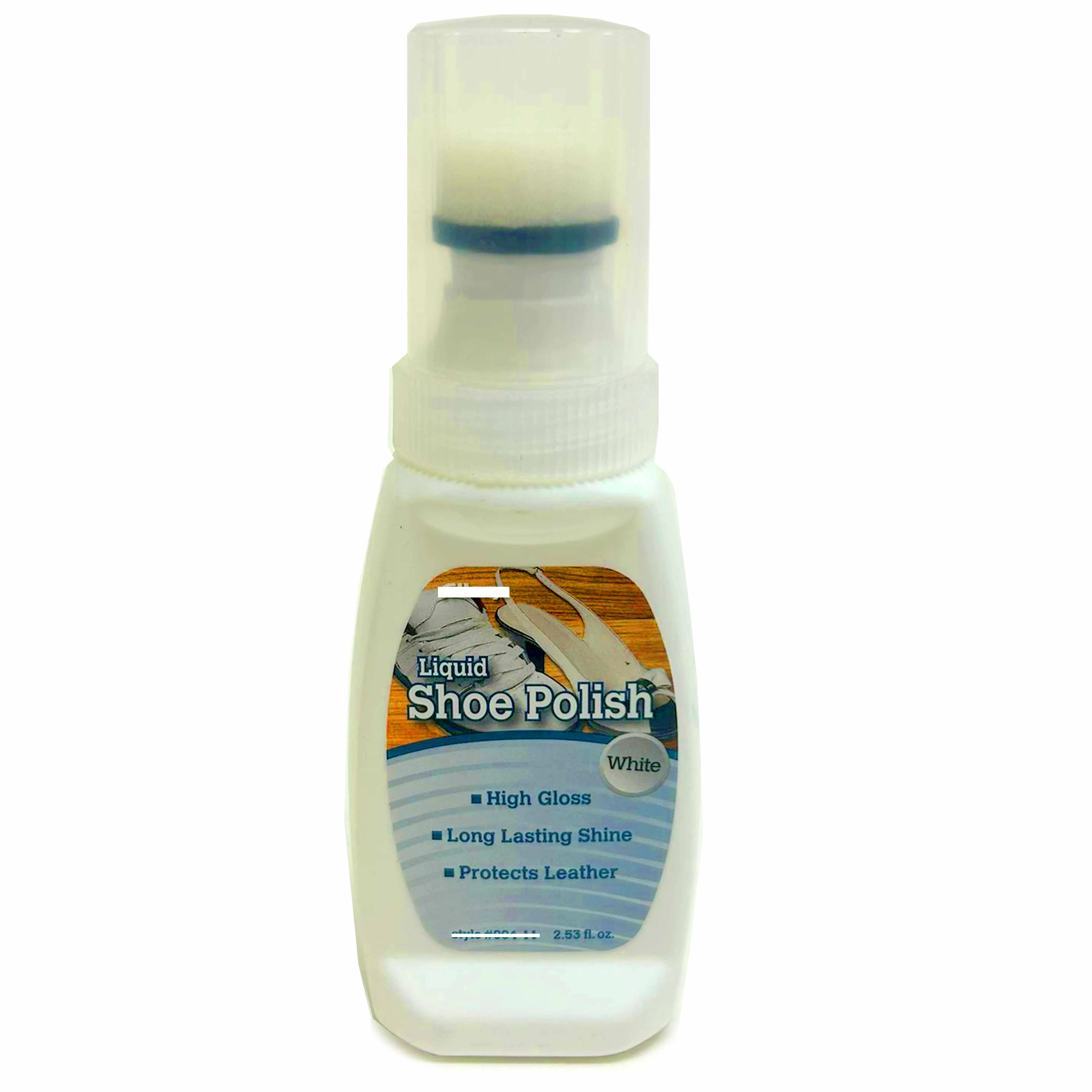 2 Instant Shine White Liquid Shoe Polish High Gloss Foam Sponge Leather Boots