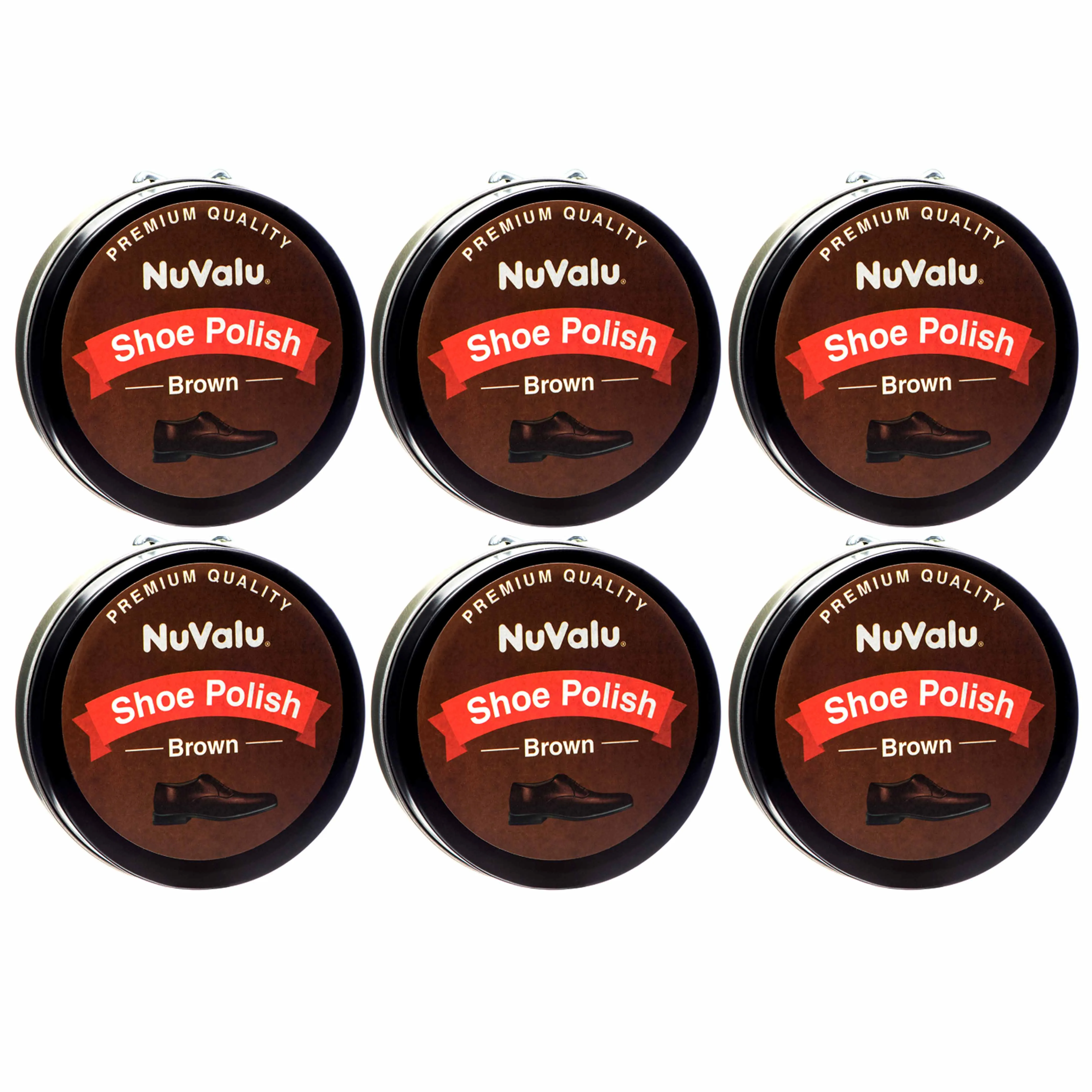 6 Premium Shoe Polish Brown Stain Wax Paste Leather Boot Purse Cream Care Shine