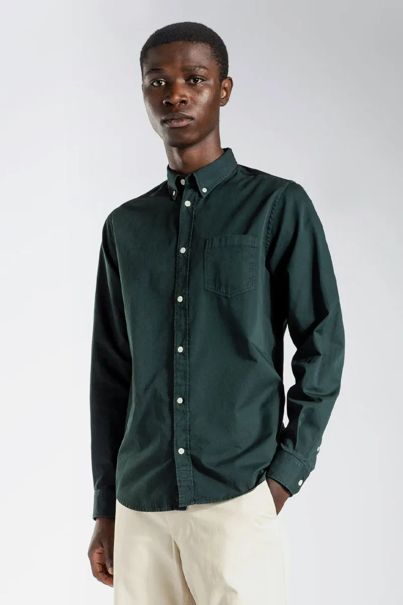 Optimized Title: Anton Mens Light Twill Shirt - Deep Sea Green