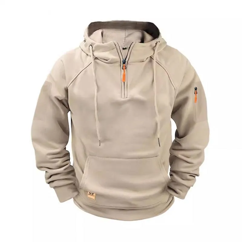 BACKWOODS | Men's Solid Zip-Up Hoodie Raglan Sleeve Sweatshirt
