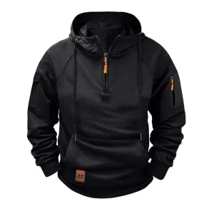 BACKWOODS | Men's Solid Zip-Up Hoodie Raglan Sleeve Sweatshirt