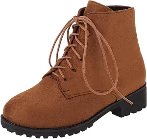 Boots for Women Ankle Womens Shoes Booties Brown Leather Boots Men Ankle Bootie for Women Low Heel Keep Warm Flat Bottom Low Heel Comfortable Pointed Toe