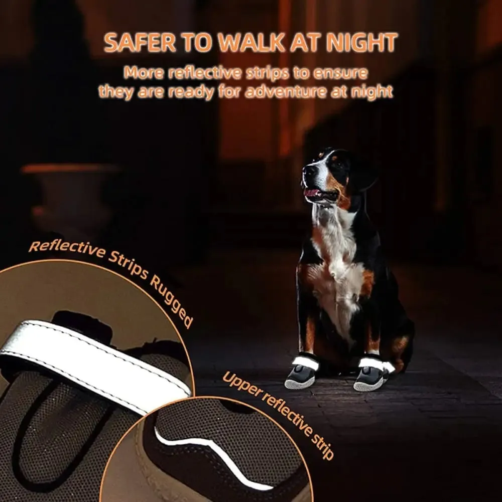 Breathable Reflective Rugged Skid-proof Rubber Soles Paw Protector Dog Shoes