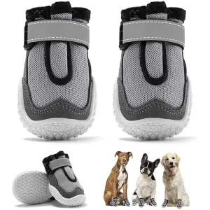 Breathable Reflective Rugged Skid-proof Rubber Soles Paw Protector Dog Shoes