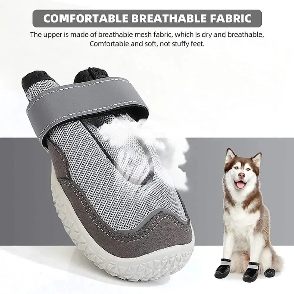 Breathable Reflective Rugged Skid-proof Rubber Soles Paw Protector Dog Shoes