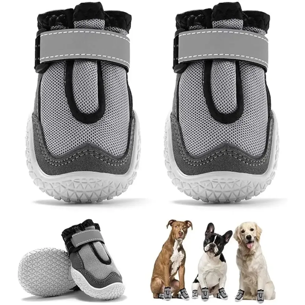 Breathable Reflective Rugged Skid-proof Rubber Soles Paw Protector Dog Shoes