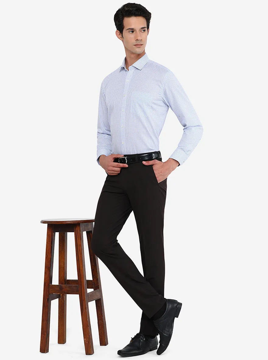 Coffee Brown Solid Super Slim Fit Formal Trouser | JB Studio