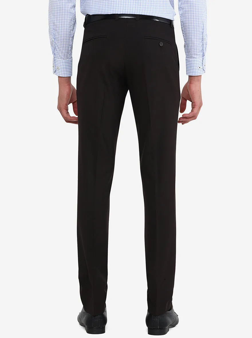 Coffee Brown Solid Super Slim Fit Formal Trouser | JB Studio