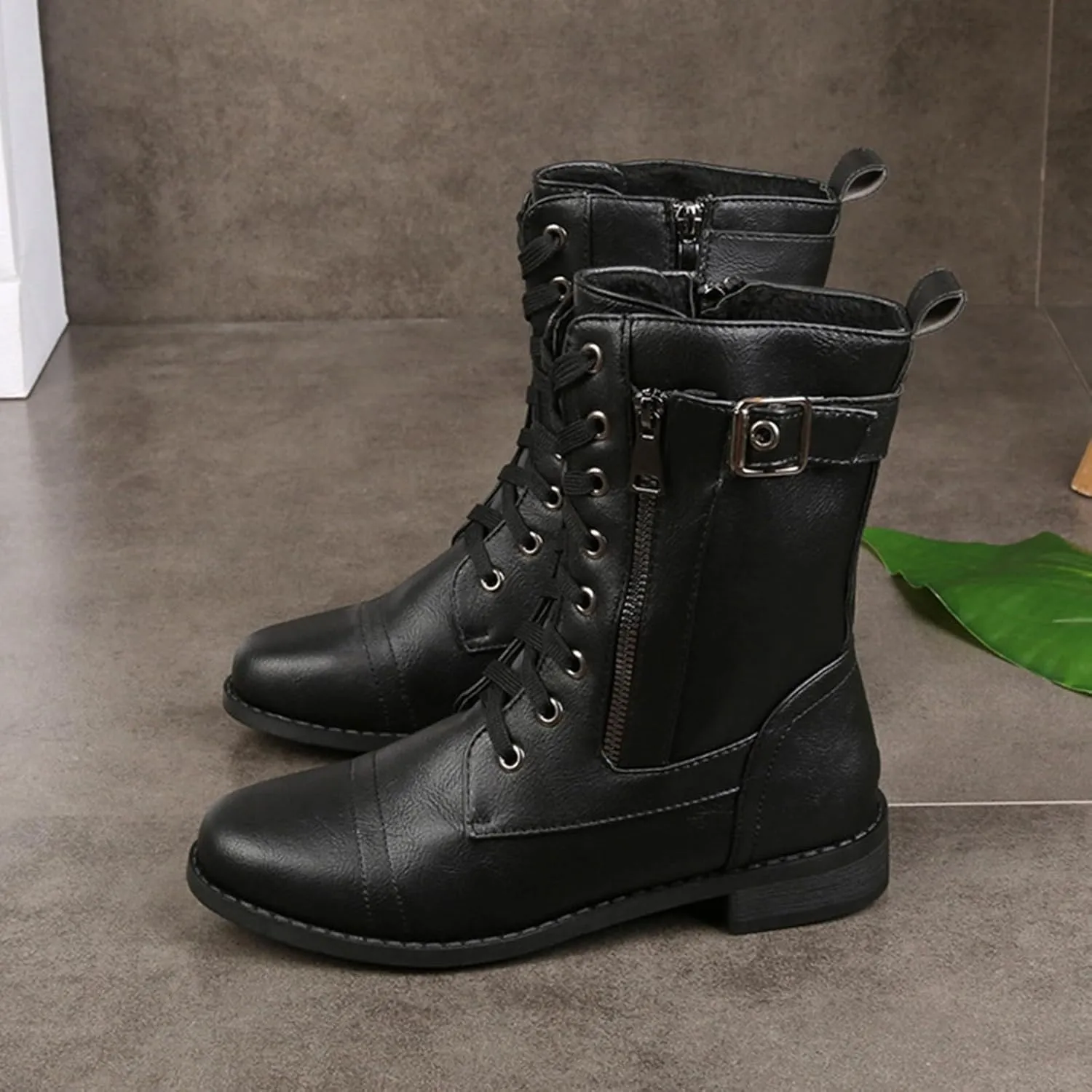 Hiking Boots Women Ankle Black Booties Low Heel Comfortable Boots for Men Bootie Heels for Women Round Toe Flat Heel Closed Toe Wide Fit Available