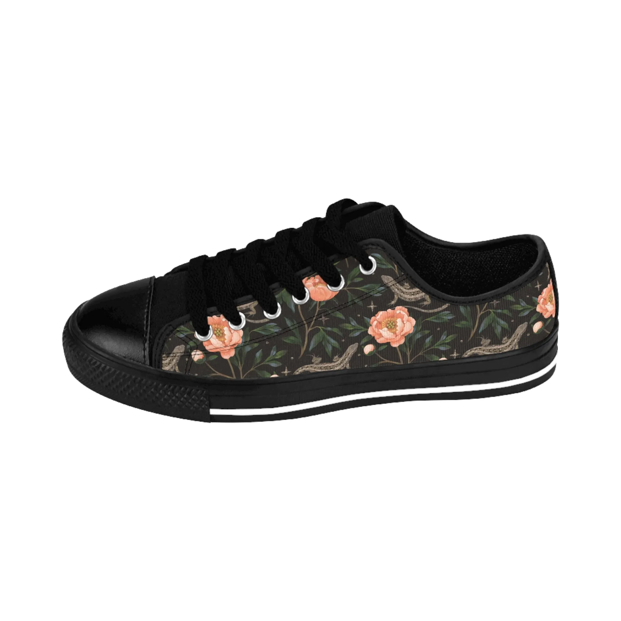 Pink Rose and Lizards Women's Sneakers
