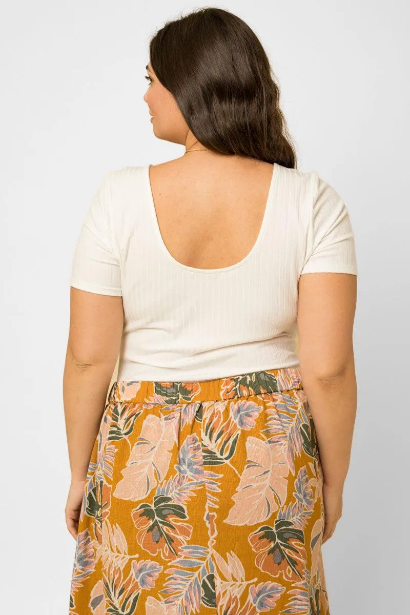 Plus Short Sleeve Square Neck Bodysuit