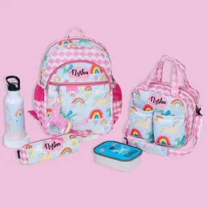 School Bag Set - Blue Unicorn